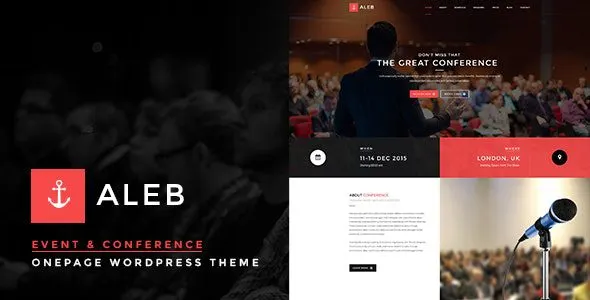Aleb – Theme WordPress cho Landing Page sự kiện để tiếp thị hội nghị