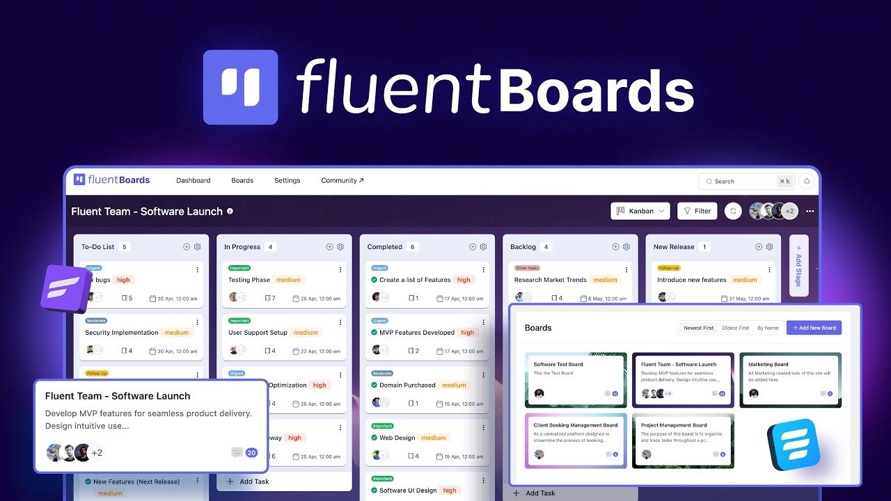 Fluent Boards Pro - Plugin quản lý công việc cho WordPress