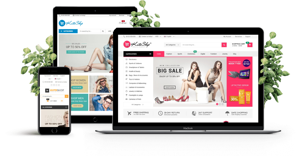 KuteShop – Theme wordpress Fashion, Electronics và Marketplace Elementor WooCommerce (Hỗ Trợ RTL)