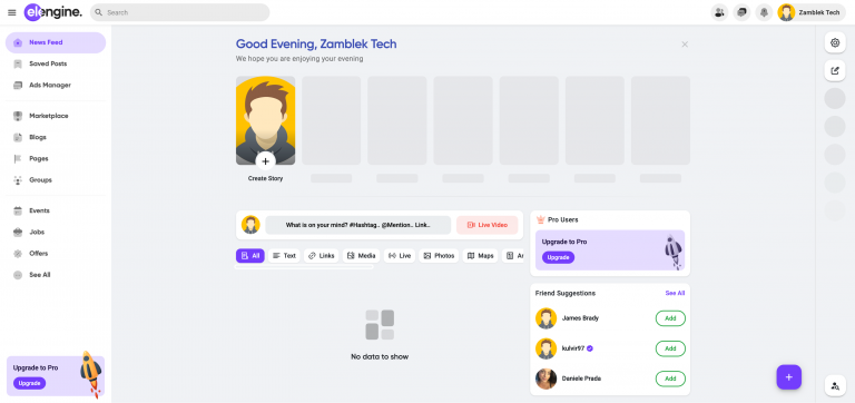 Sngine – Nền tảng mạng xã hội PHP toàn diện để xây dựng cộng đồng trực tuyến giống Facebook, Twitter